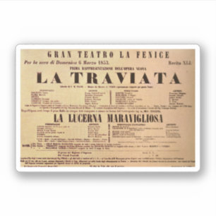 La Traviata World Premiere Poster (1853) Aufkleber