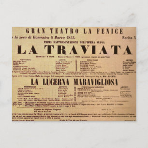 La Traviata World Premiere Poster (1853) Postkarte