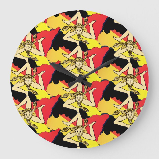 La Trinacria Clock Große Wanduhr (Vorderseite)