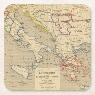 La Turquie, La Grece und l'Italie De 1700 1840 Rechteckiger Pappuntersetzer