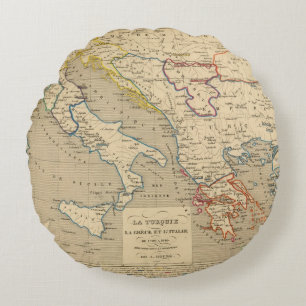 La Turquie, La Grece und l'Italie De 1700 1840 Rundes Kissen