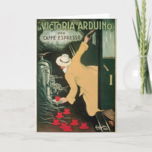La Victoria Arduino Vintage Kaffeegetränkewerbung Karte