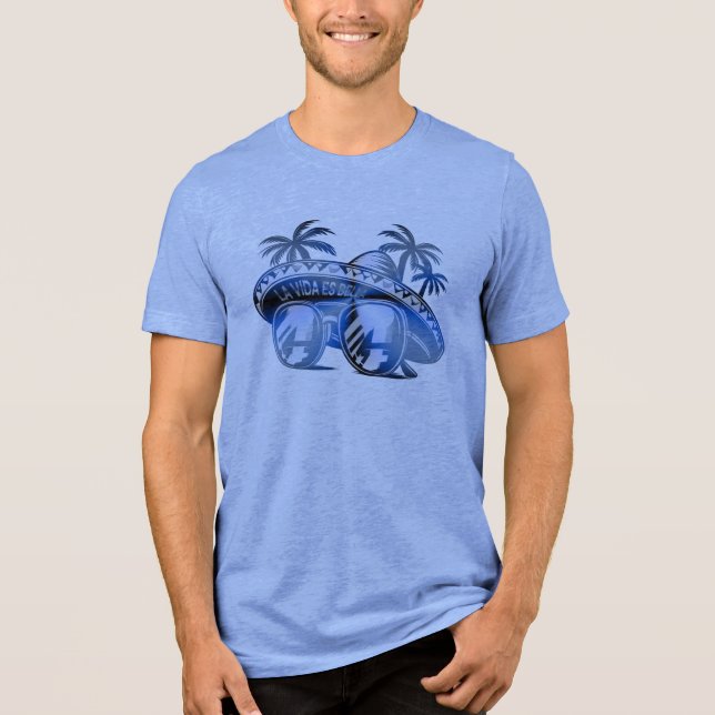 La Vida Es Bella - Sombrero Sommerdesign Tri-Blend Shirt (Vorderseite)