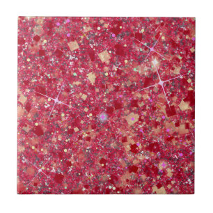 La Vida Magenta Rosa Imitate Glitzer Solid Fliese