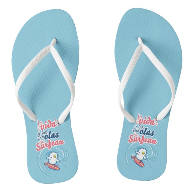 │La vida y las olas se surfean Flip Flops (Fußbett)