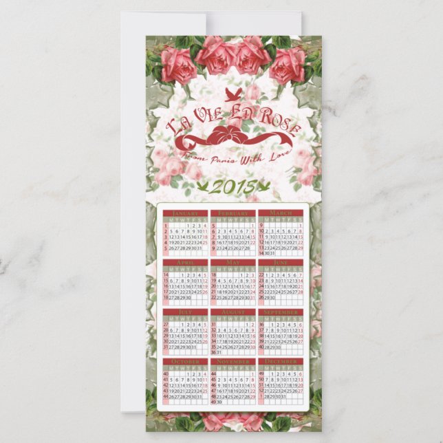La Vie en Rose - Kalender, Postkarte, Lesezeichen (Vorderseite)
