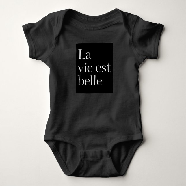 La vie est belle baby strampler (Vorderseite)
