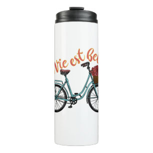 La Vie Est Belle French Bicycle Thermosbecher