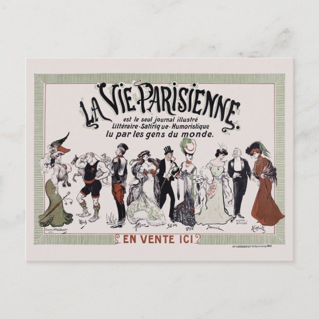 La Vie Parisienne France Vintage Poster 1905 Postkarte (Vorderseite)