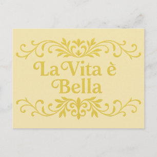 La Vita è Bella – Elegantes italienisches Lebenszi Postkarte