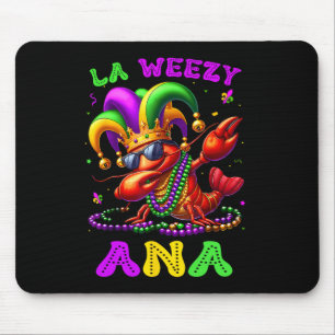 La Weezy Ana Mardi Gras Louisiana Funny Dabbing Cr Mousepad
