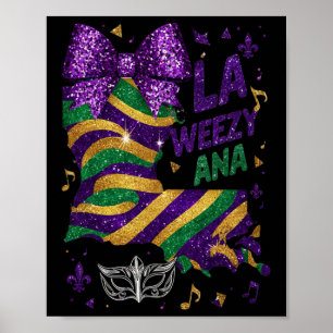 La Weezy Ana Mardi Gras Louisiana Karte Dienstag Poster