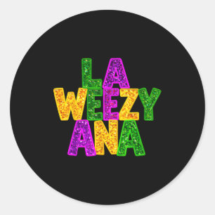 La weezy ana mardi gras louisiana new orleans runder aufkleber