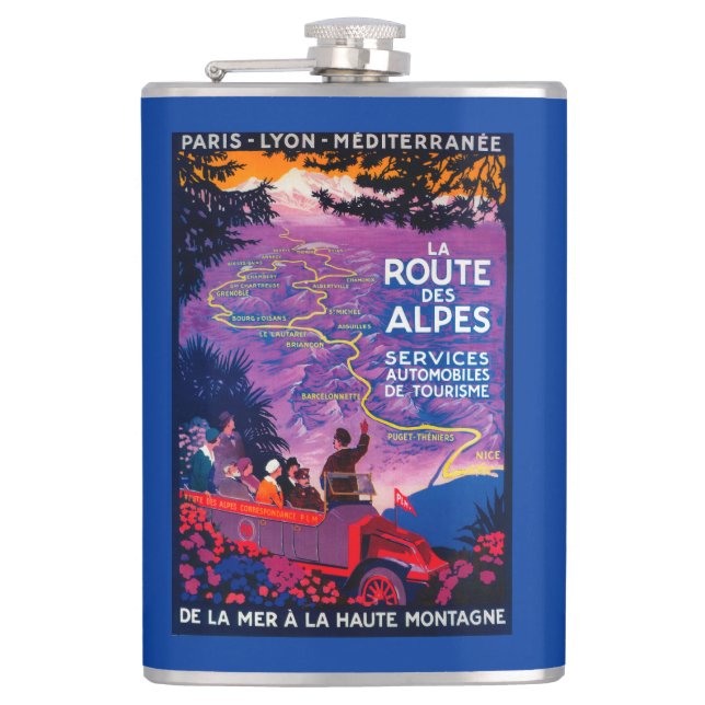 La-Weg-DES Alpes Vintages PosterEurope Flachmann (Vorderseite)