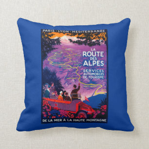 La-Weg-DES Alpes Vintages PosterEurope Kissen
