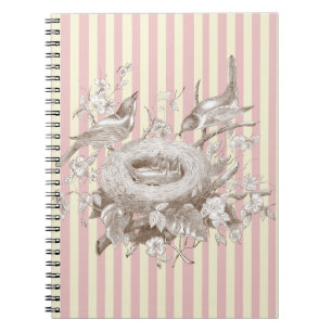 La zierliches Famille auf rosa und Sahnehintergrun Notizblock