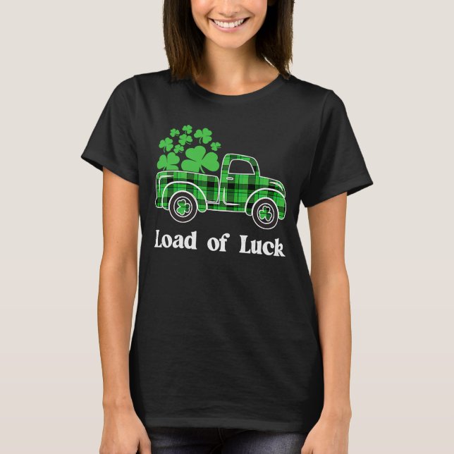 Laads Buffalo Kariertes Kleeblatt LKW St Patr T-Shirt (Vorderseite)