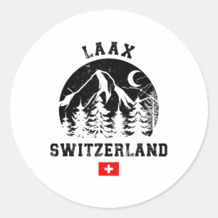 Laax Schweiz Skigebiet Lugano Runder Aufkleber