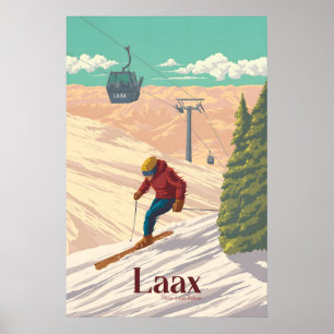 Laax Skigebiet Reiseplakat Poster
