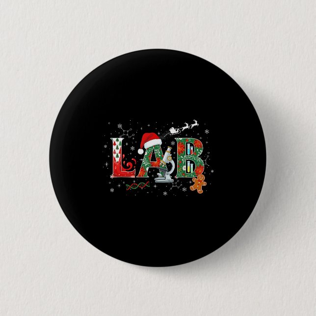 Lab Christmas Laboratory Technician Science Xmas S Button (Vorderseite)