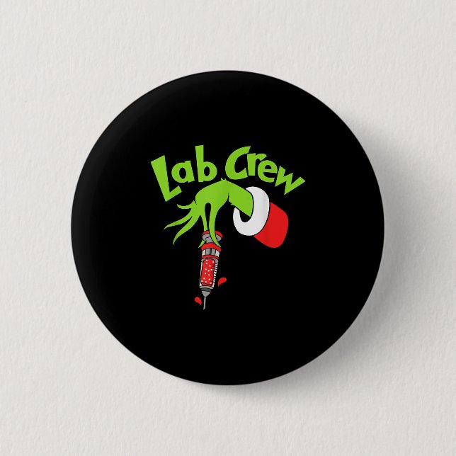 Lab Crew Frohe Weihnachten Labor Tech Krankenschwe Button (Vorderseite)