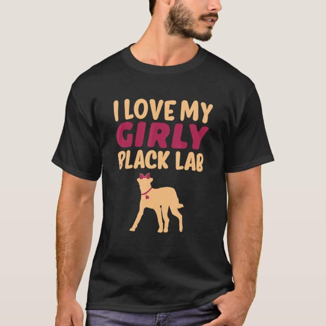 Lab Labrador Funny Girl Dog Pup Gender Reveve T-Shirt (Vorderseite)