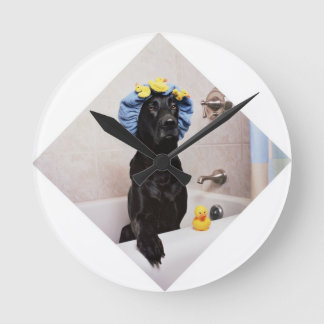 Lab Labrador Hund Funny Bath Time Runde Wanduhr