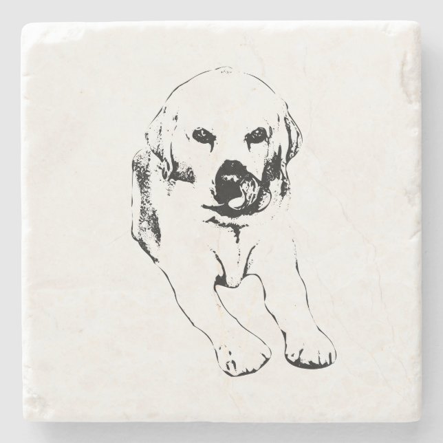 Lab lick coaster, merry neat steinuntersetzer (Vorderseite)