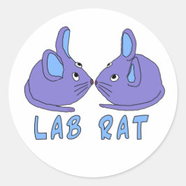 Lab Rat | zwei lila blaue Labormäuse science Runder Aufkleber