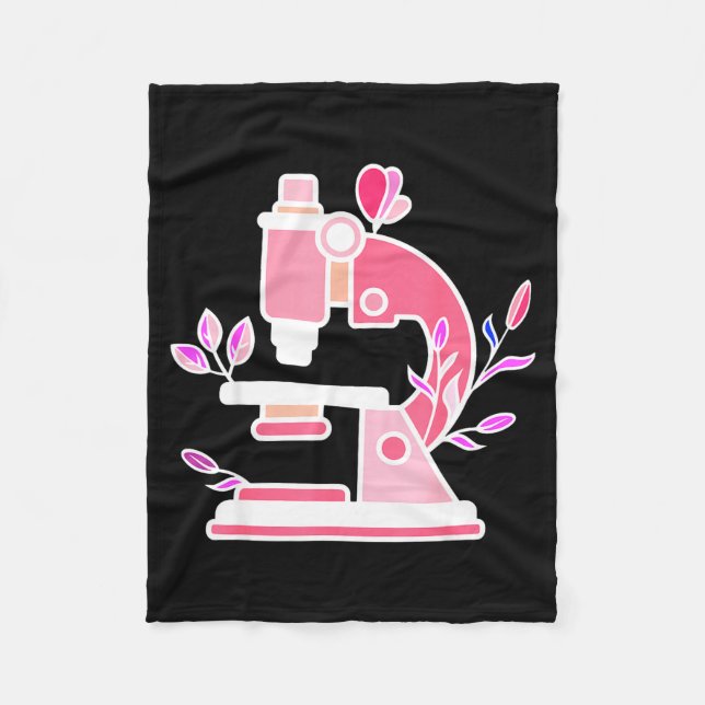 Lab Science Floral Microscope Biologist Science Va Fleecedecke (Vorderseite)