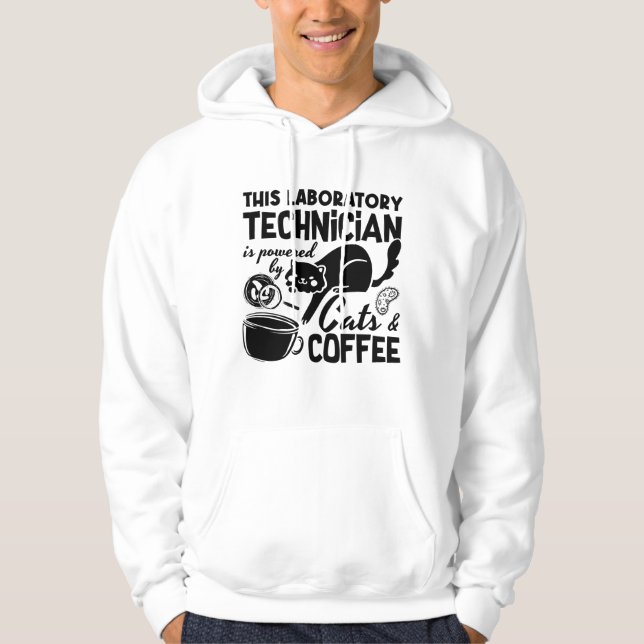 Lab Tech Laboratory Technician Cats Coffee Science Hoodie (Vorderseite)