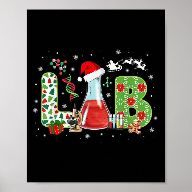 Lab Weihnachten Labor Techniker Wissenschaft Xmas  Poster (Vorne)