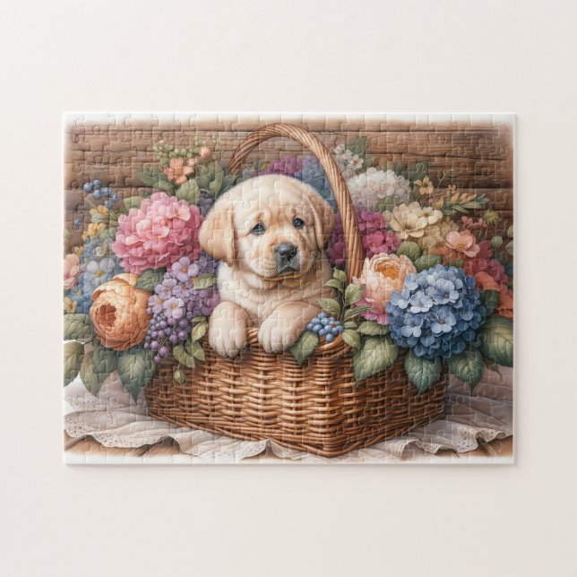 Lab Welpe Puzzle (Horizontal)
