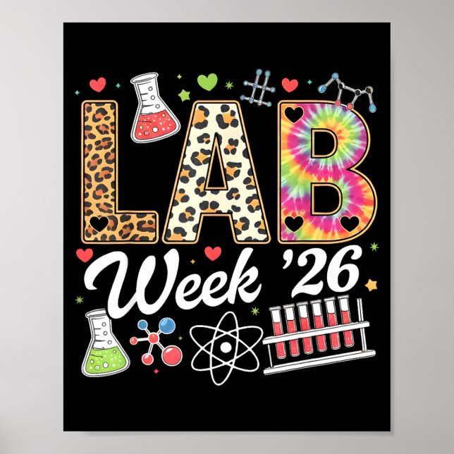 Lab Woche 2026 Labortechniker Leopard medizinLab w Poster (Vorne)
