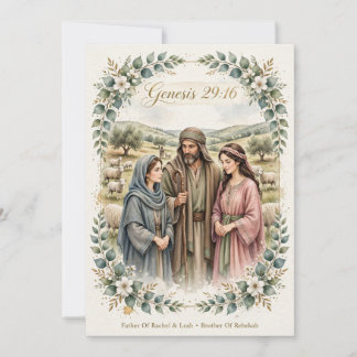 Laban-Kunsttauschkarte 5x7 - Genesis 29:16 Einladung