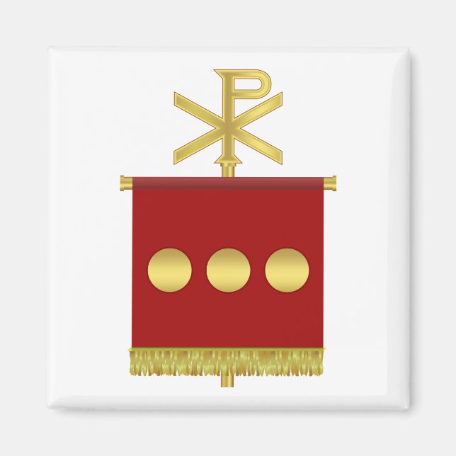 Labarum mit Chi Rho Magnet (Vorne)