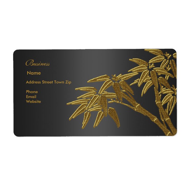 Label Address Business Black Gold Bamboo (Vorne)