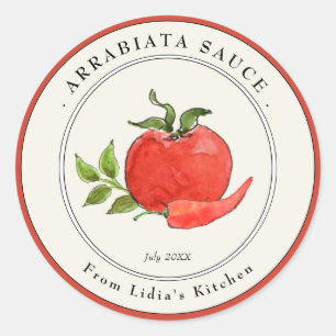Label Arrabiata Pasta sauce Jar Runder Aufkleber