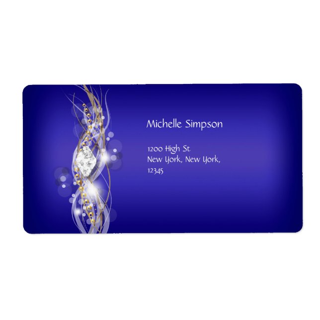 Label Blue White Gold Diamond-Adresse (Vorne)