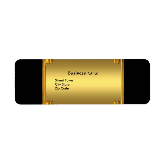 Label Business Eleganter Black Gold Rahmen (Vorne)