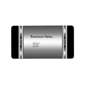Label Elegant Black Silver Elite Chrome Business Adressaufkleber