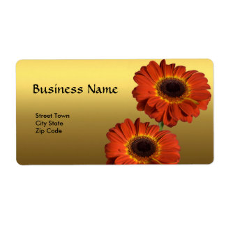 Label Elegantes Personal Business Gold Orange Blum