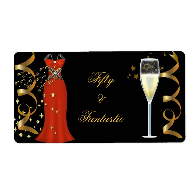 Label Fantastisch Red Dress Black Gold (Vorne)