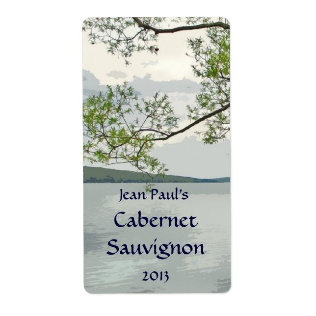 Label für den See und den wilden Wein (Vorne)
