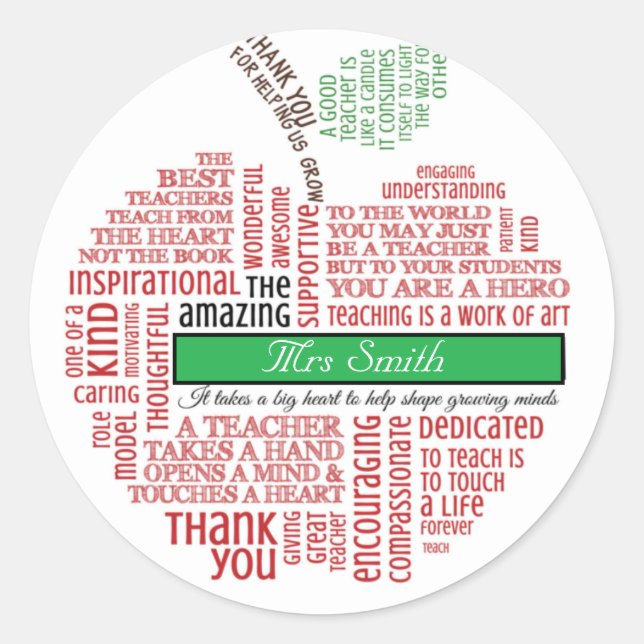 Label für Lehrerbezeichnungen Runder Aufkleber (Vorderseite)