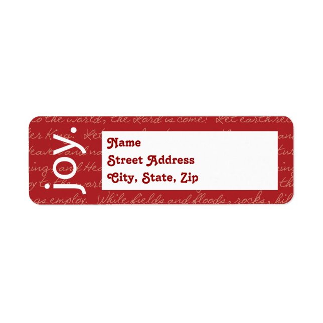 Label "Joy" (Kein Foto) (Vorne)
