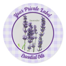 Label Lavender Gingham Private Essential Oils