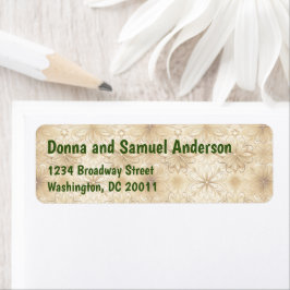 Label to Holiday Letter with Foto - Gold Floral