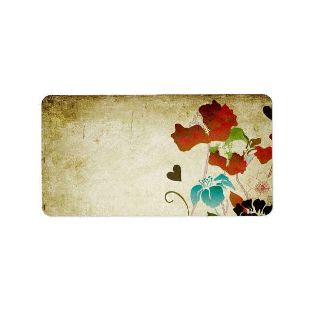 Label Vintagepoppies Adressaufkleber (Vorne)