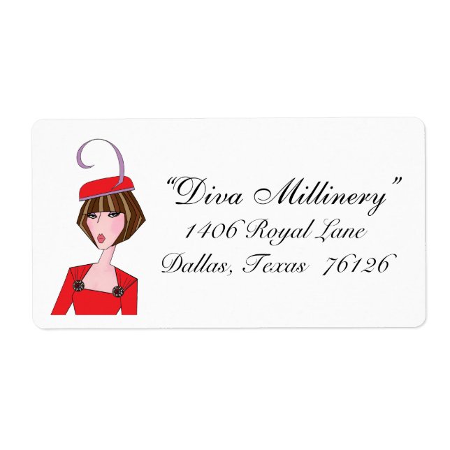 Labels "Diva Millinery" (Vorne)